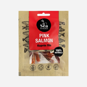 Rybí jerky - Filety z růžového lososa proužky